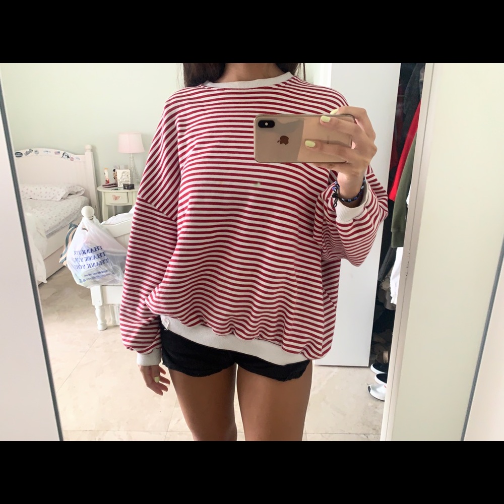 Oversized pull and bear striped sweater